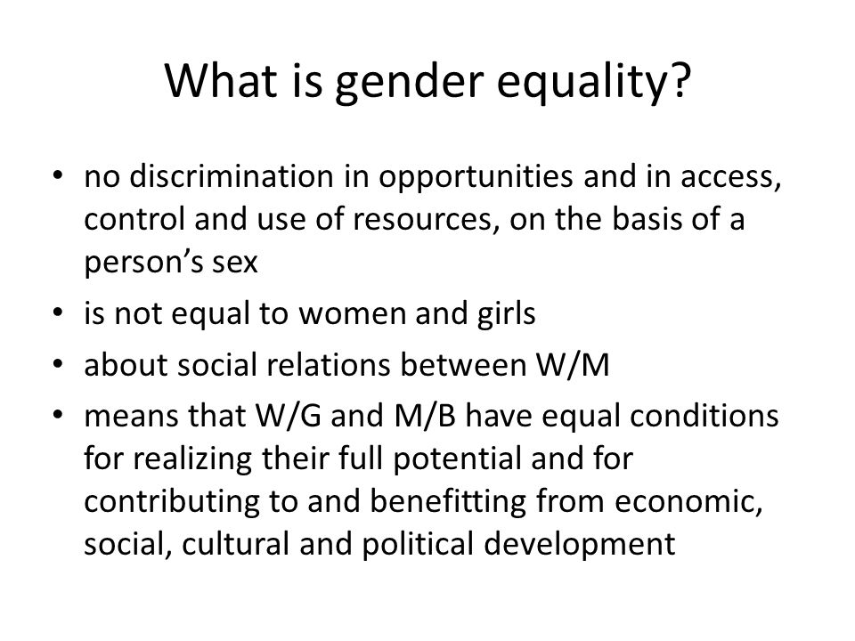 What is gender equality