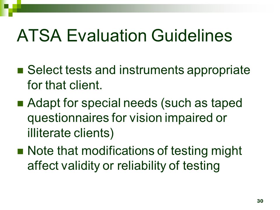 ATSA Evaluation Guidelines