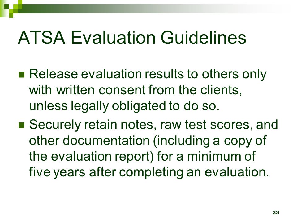 ATSA Evaluation Guidelines