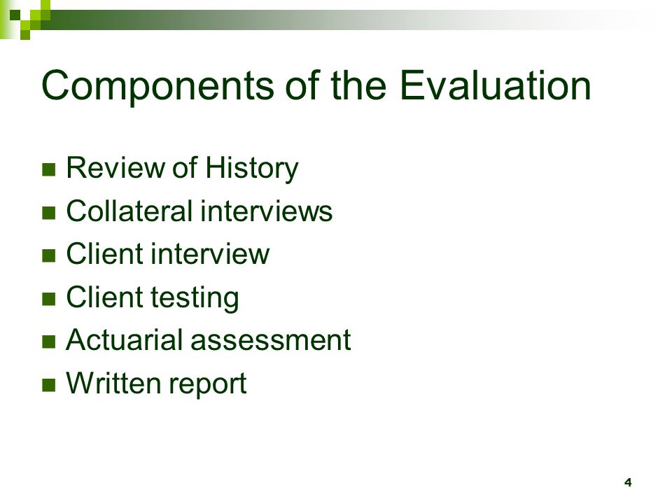 Components of the Evaluation