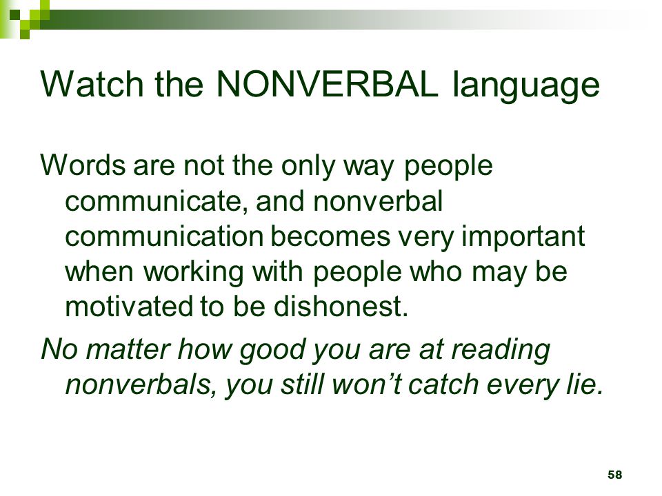 Watch the NONVERBAL language