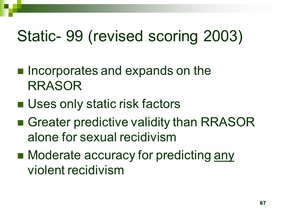 Static- 99 (revised scoring 2003)
