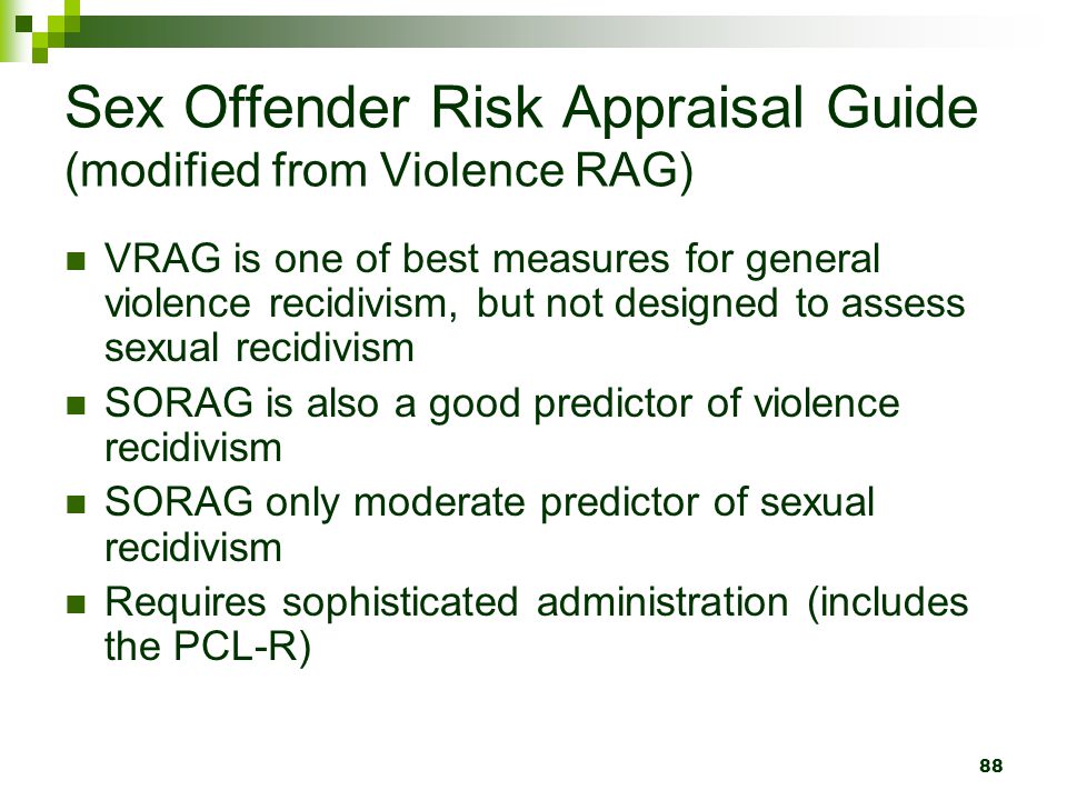 Sex Offender Risk Appraisal Guide (modified from Violence RAG)