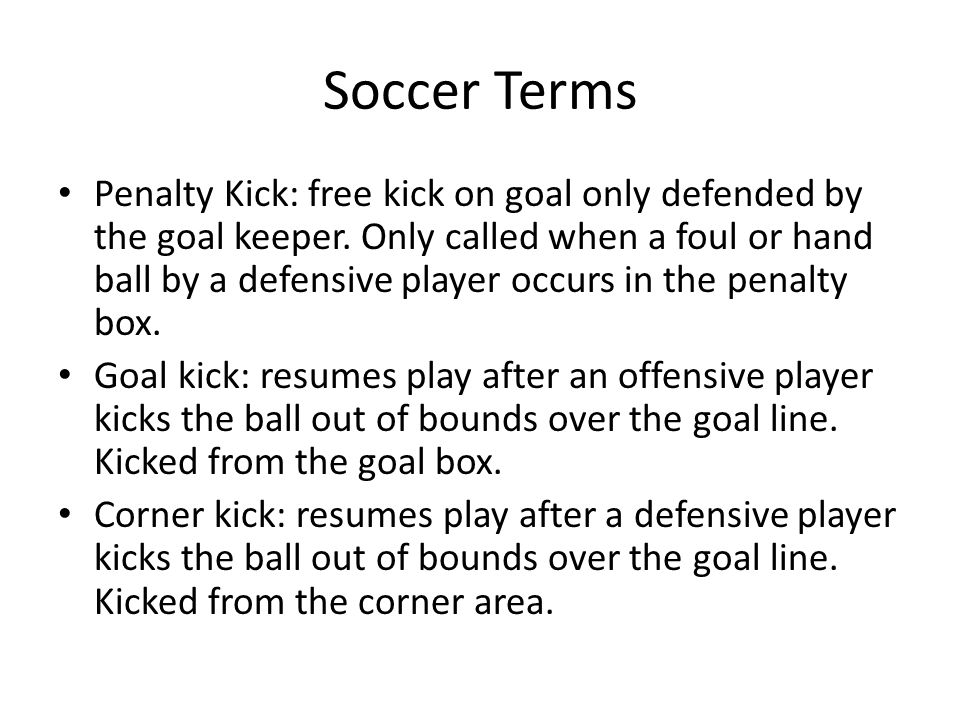 Soccer Terms