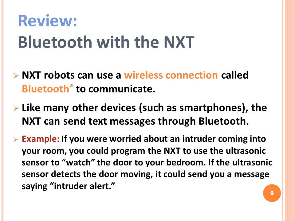 Review: Bluetooth with the NXT