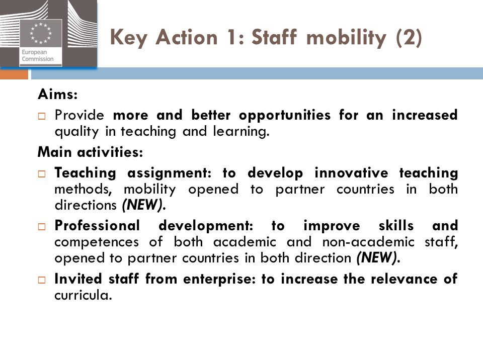 Key Action 1: Staff mobility (2)