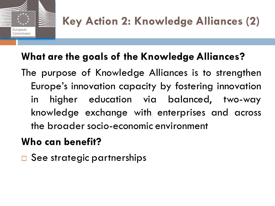 Key Action 2: Knowledge Alliances (2)