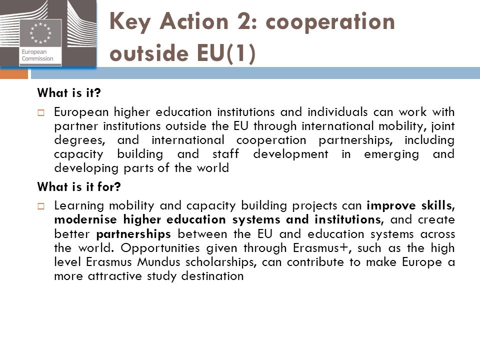 Key Action 2: cooperation outside EU(1)