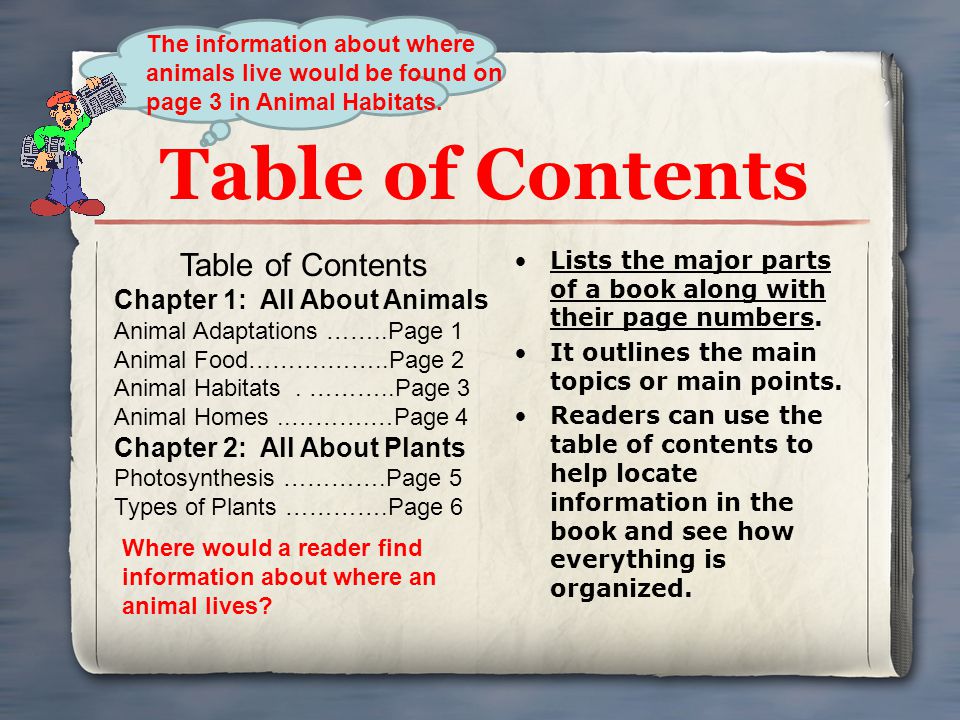Table of Contents Table of Contents Chapter 1: All About Animals