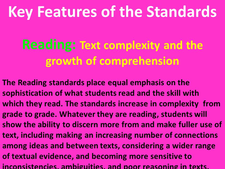 Key Features of the Standards
