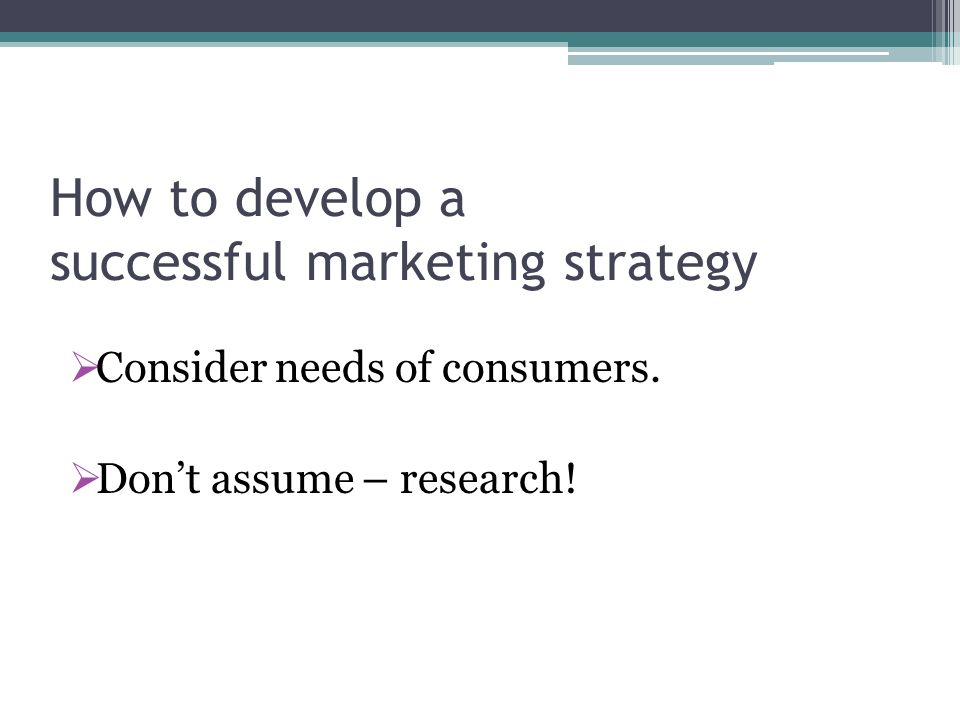 How to develop a successful marketing strategy