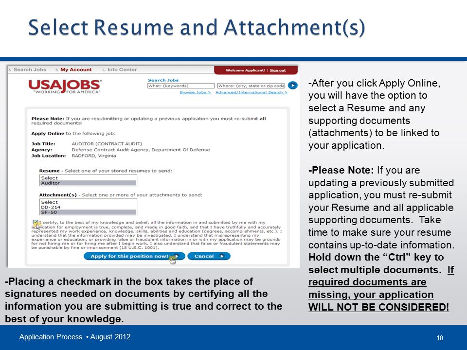 Select Resume and Attachment(s)