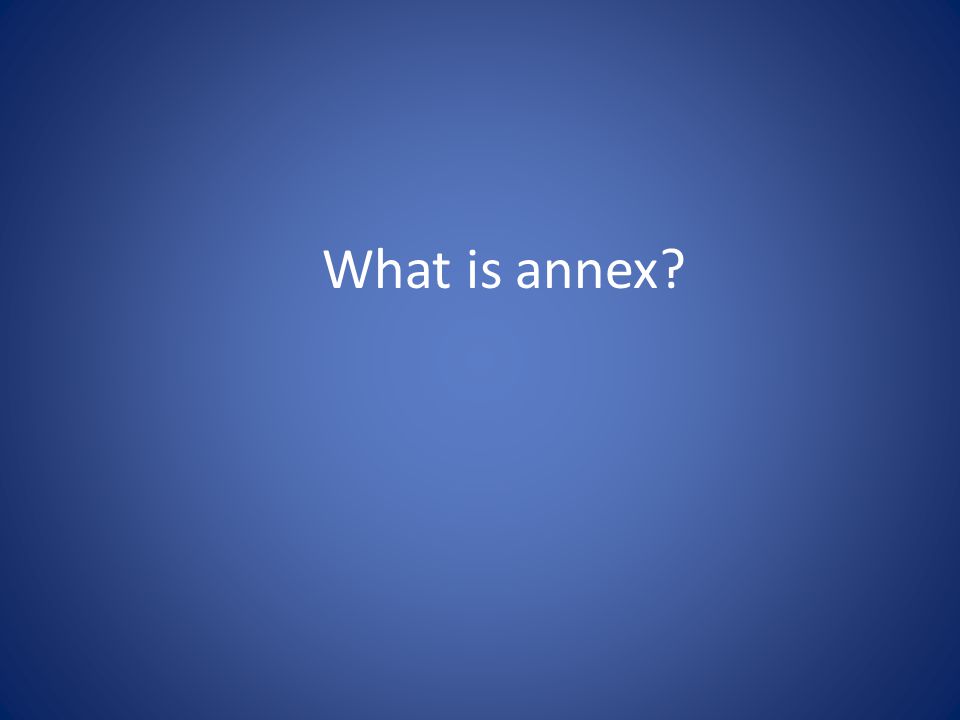 What is annex