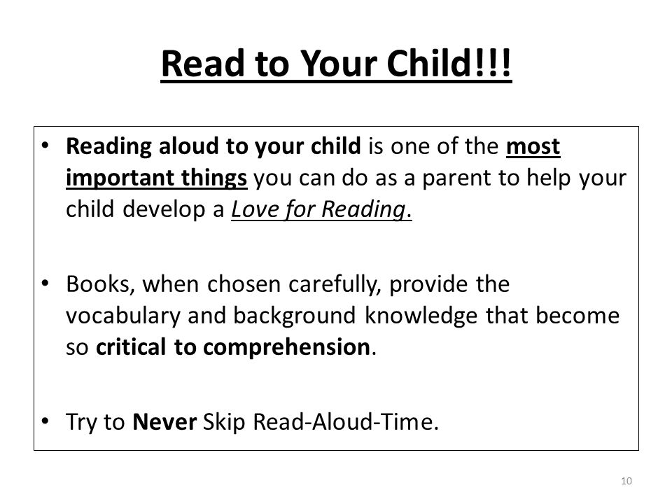 Read to Your Child!!!