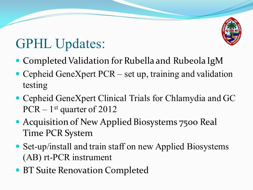 GPHL Updates: Completed Validation for Rubella and Rubeola IgM