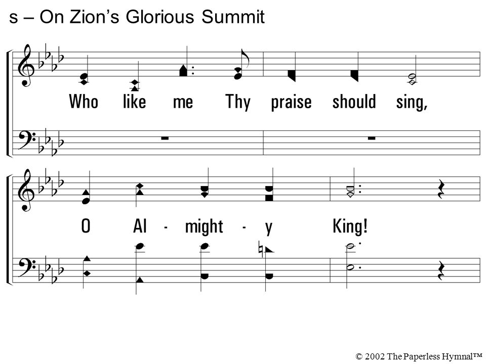 s – On Zion’s Glorious Summit