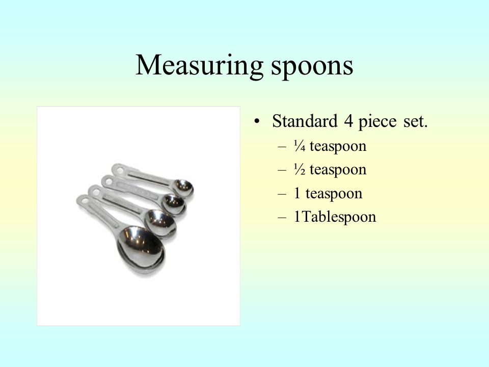 Measuring spoons Standard 4 piece set. ¼ teaspoon ½ teaspoon