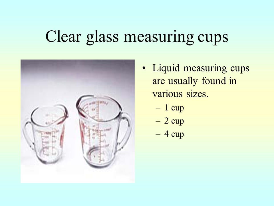 Clear glass measuring cups