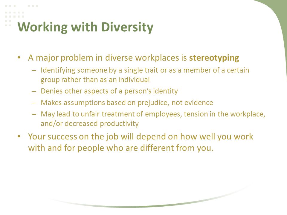 Working with Diversity