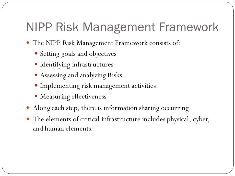 NIPP Risk Management Framework