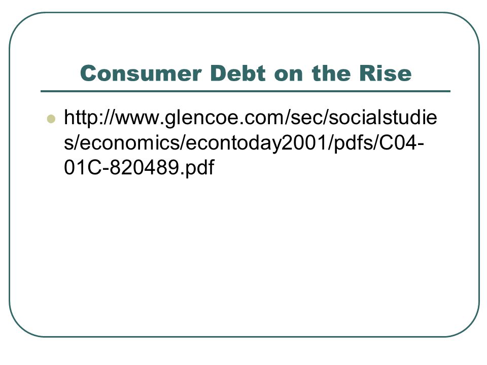 Consumer Debt on the Rise