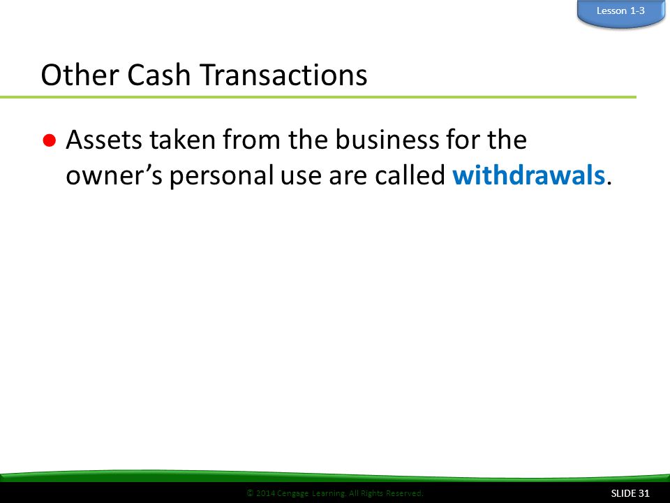 Other Cash Transactions