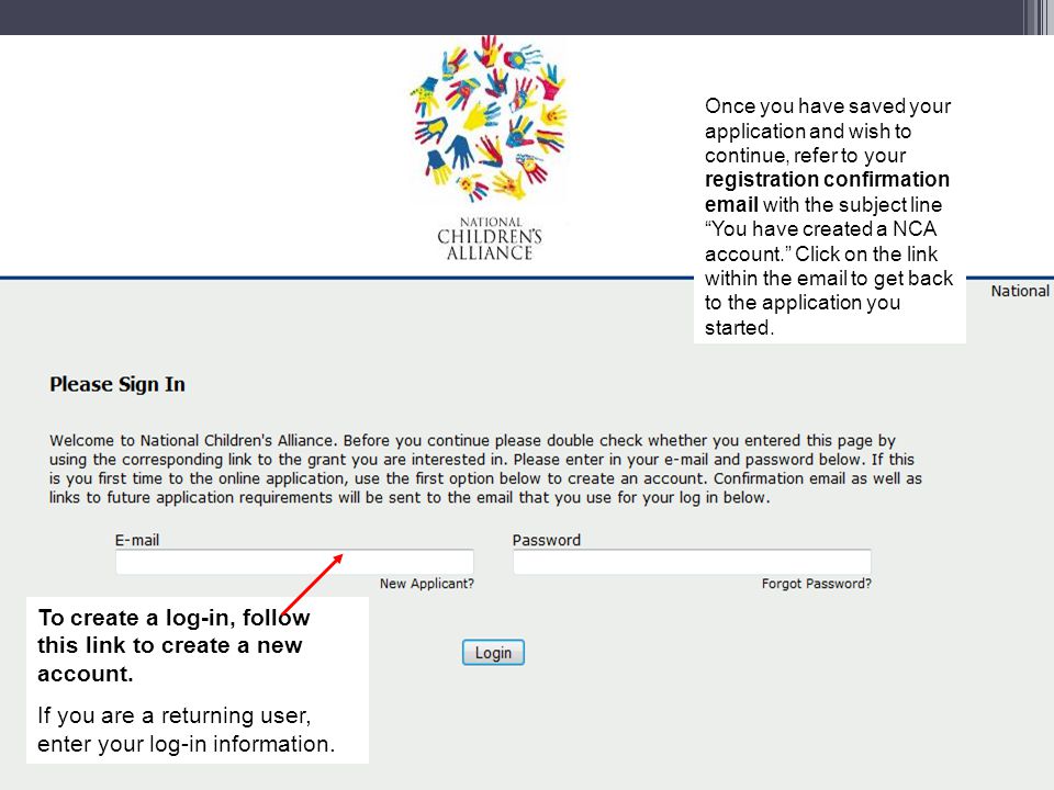 To create a log-in, follow this link to create a new account.