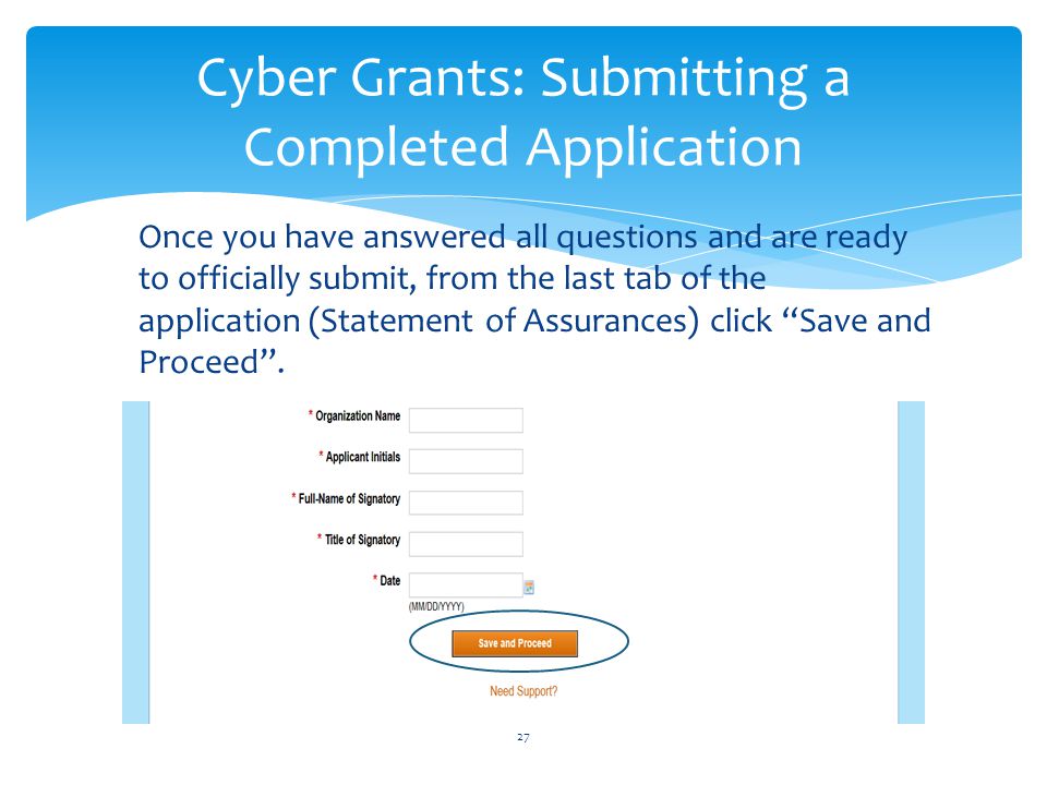 Cyber Grants: Submitting a Completed Application