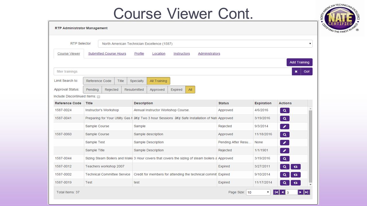 Course Viewer Cont.