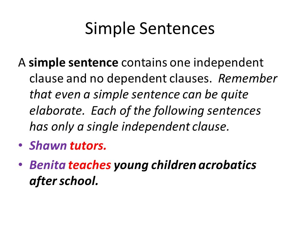 Simple Sentences