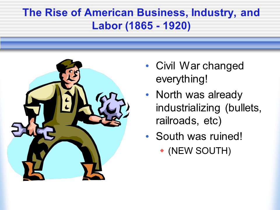 The Rise of American Business, Industry, and Labor ( )