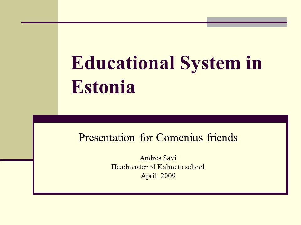 Educational System in Estonia