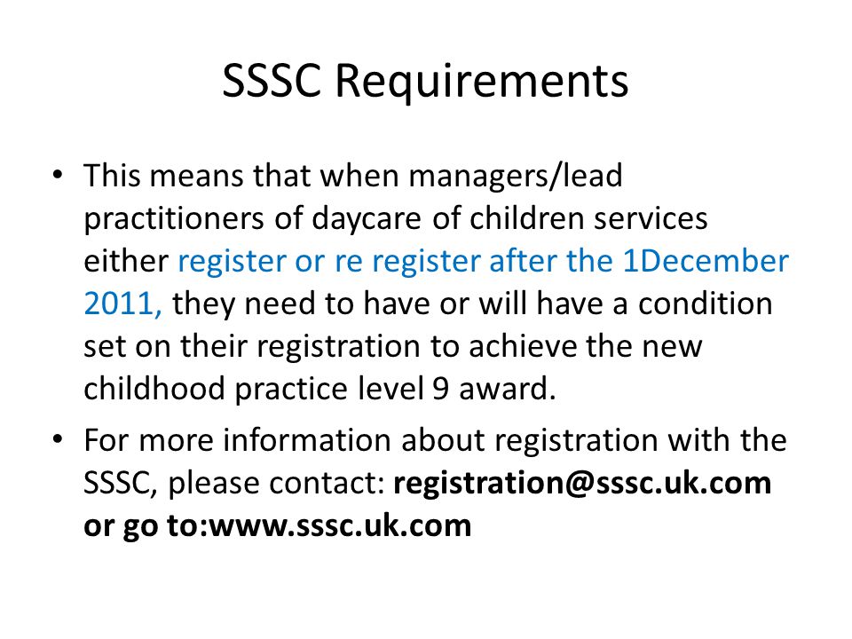 SSSC Requirements