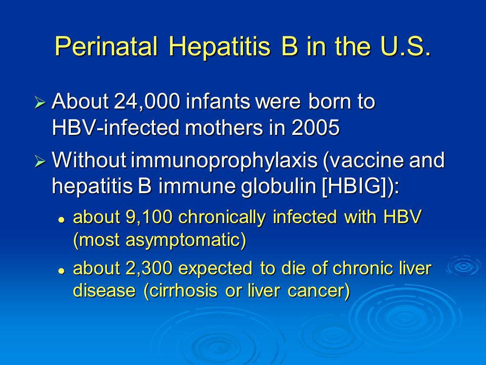 Perinatal Hepatitis B in the U.S.