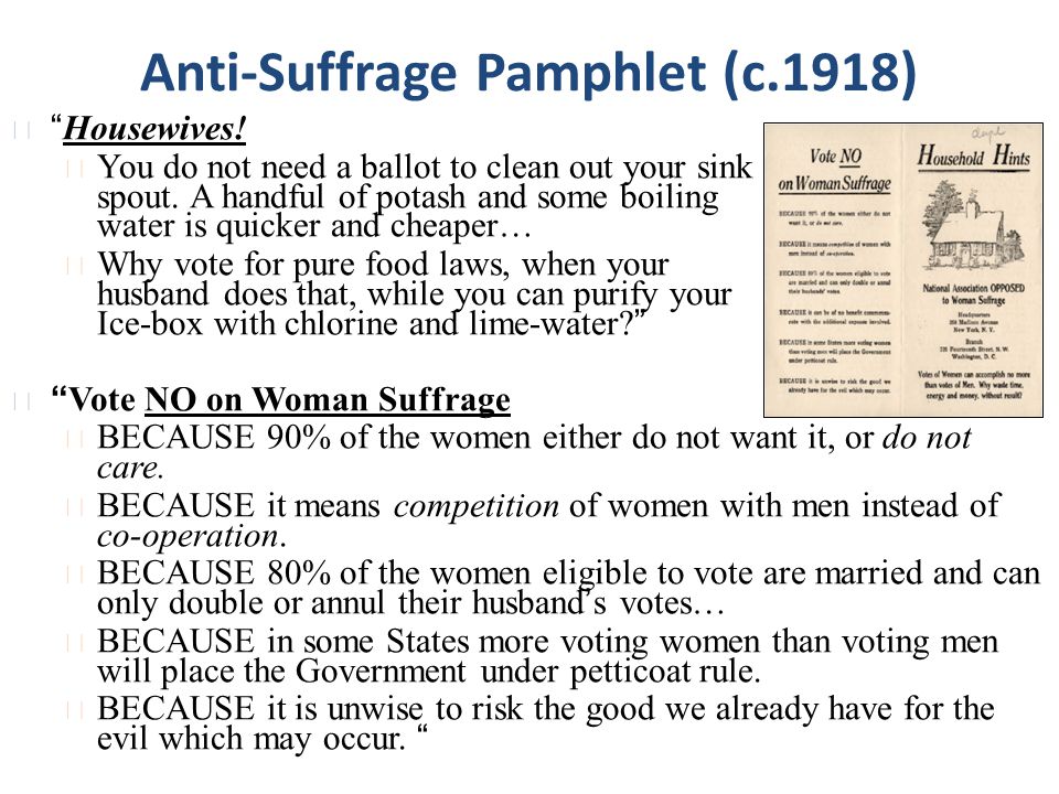 Anti-Suffrage Pamphlet (c.1918)