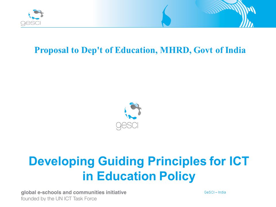 Developing Guiding Principles for ICT in Education Policy