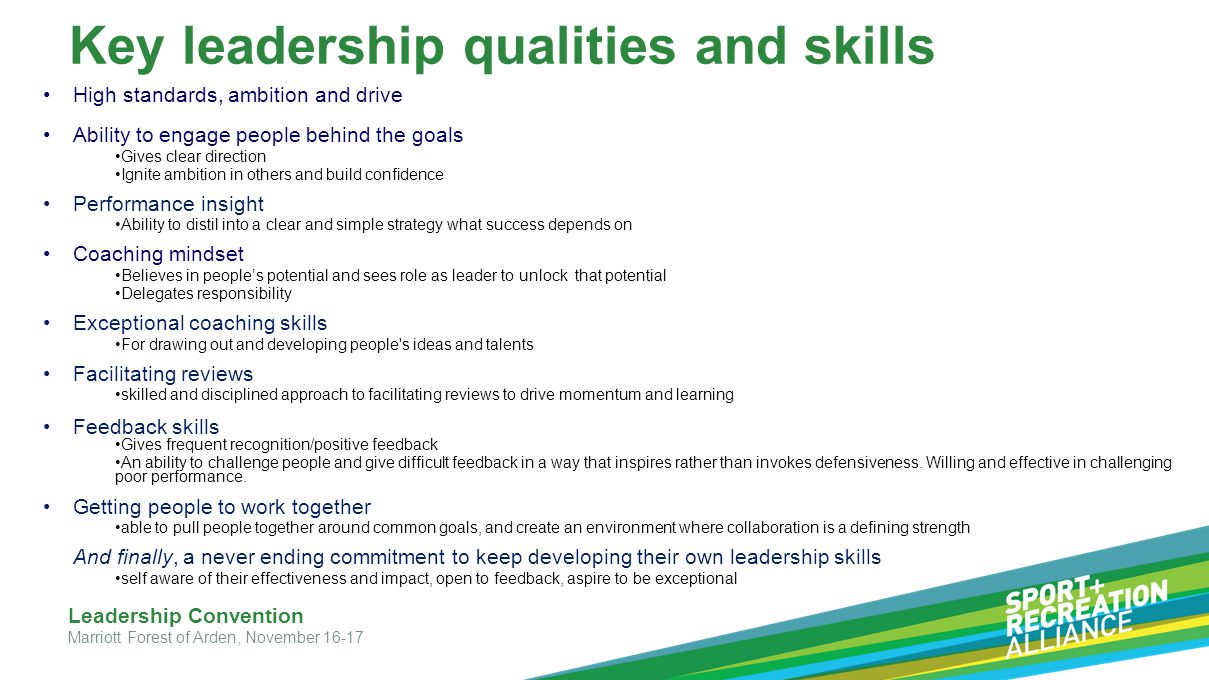 Key leadership qualities and skills