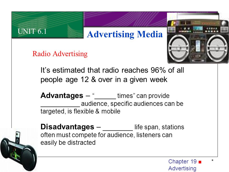 Advertising Media UNIT 6.1 Radio Advertising