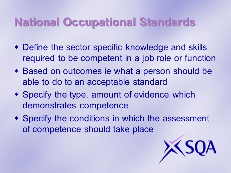 National Occupational Standards