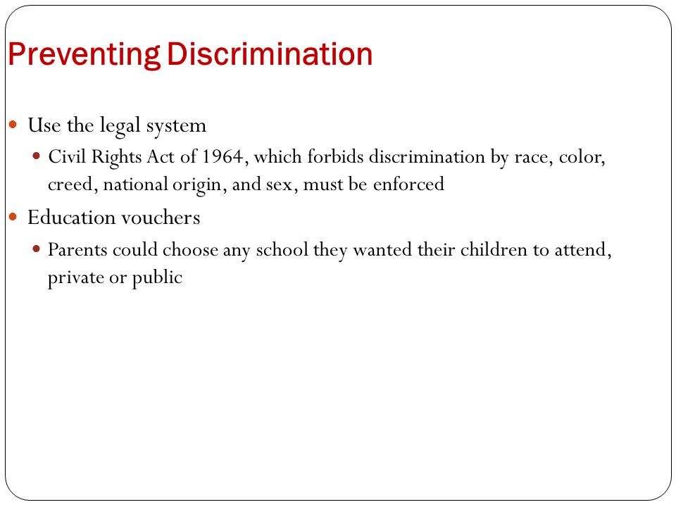 Preventing Discrimination