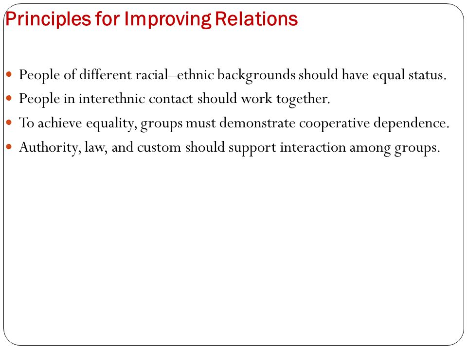 Principles for Improving Relations