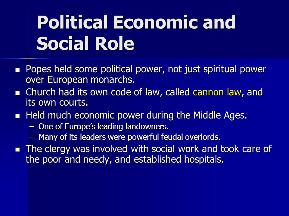 Political Economic and Social Role