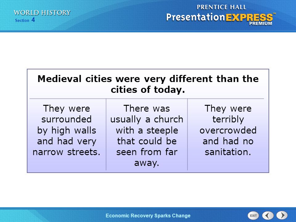 Medieval cities were very different than the cities of today.