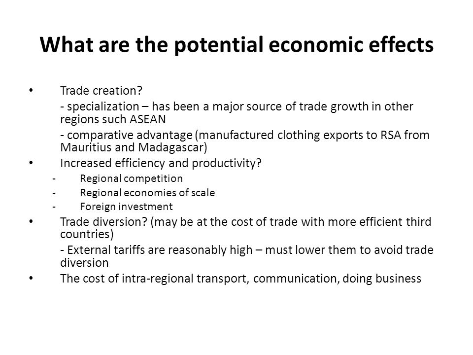 What are the potential economic effects