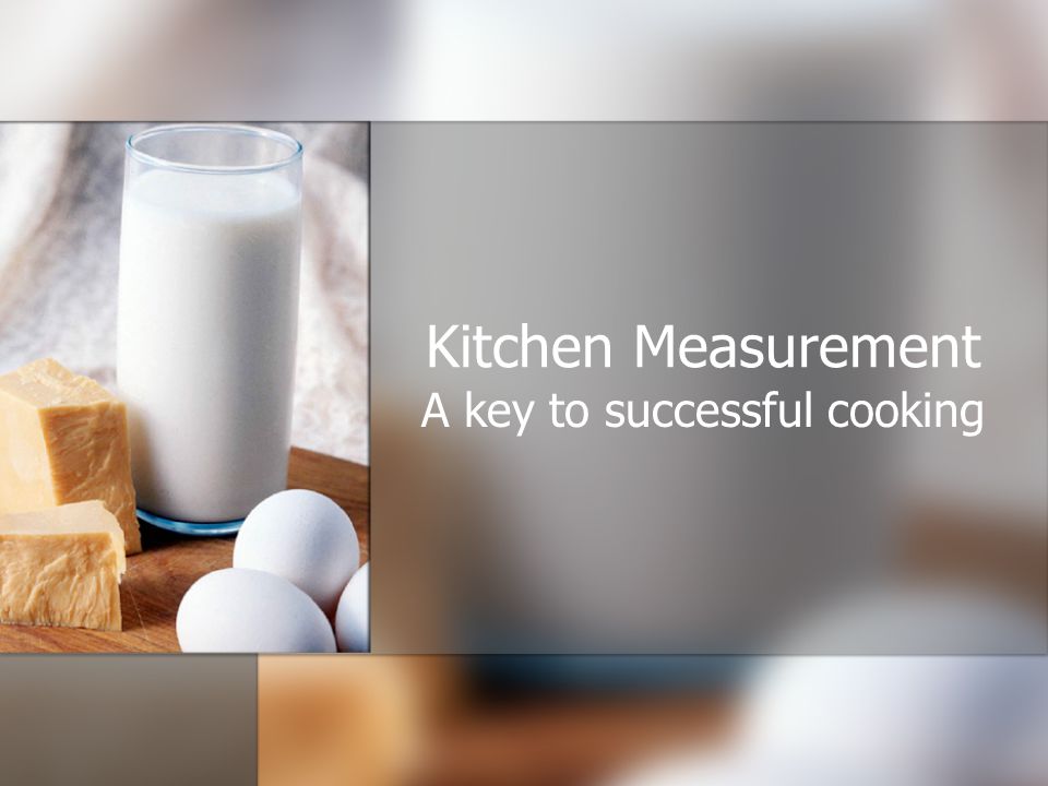 A key to successful cooking