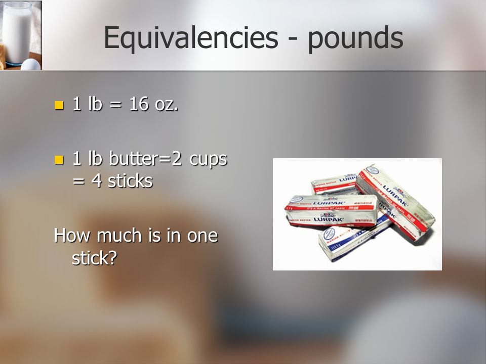 Equivalencies - pounds