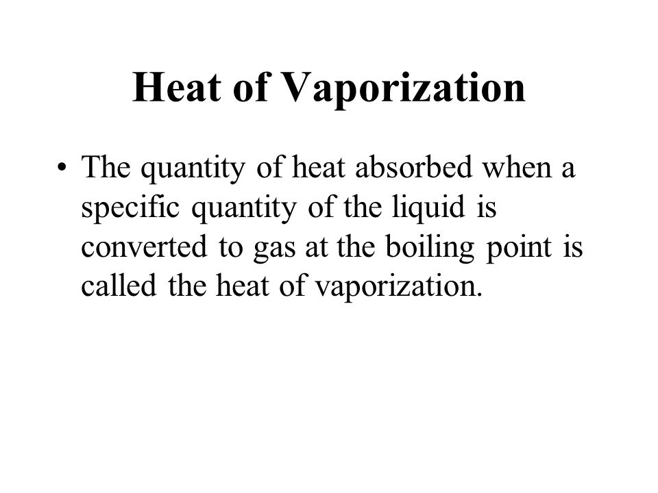 Heat of Vaporization