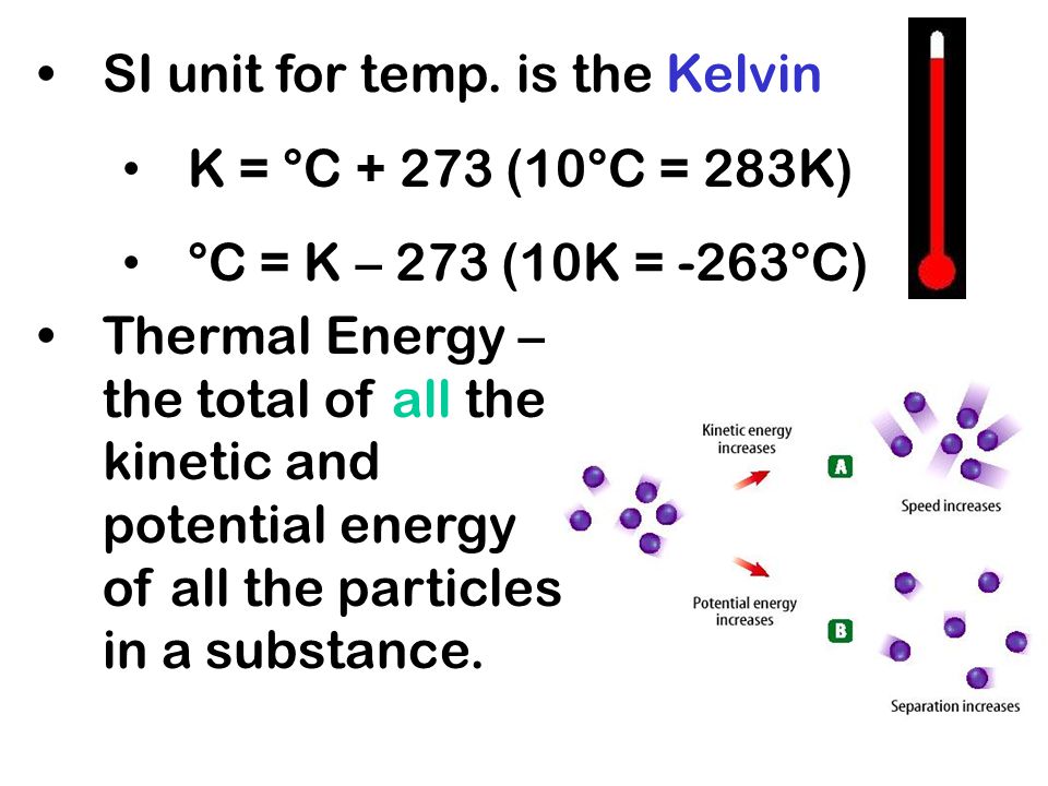 SI unit for temp. is the Kelvin