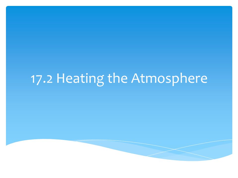 17.2 Heating the Atmosphere