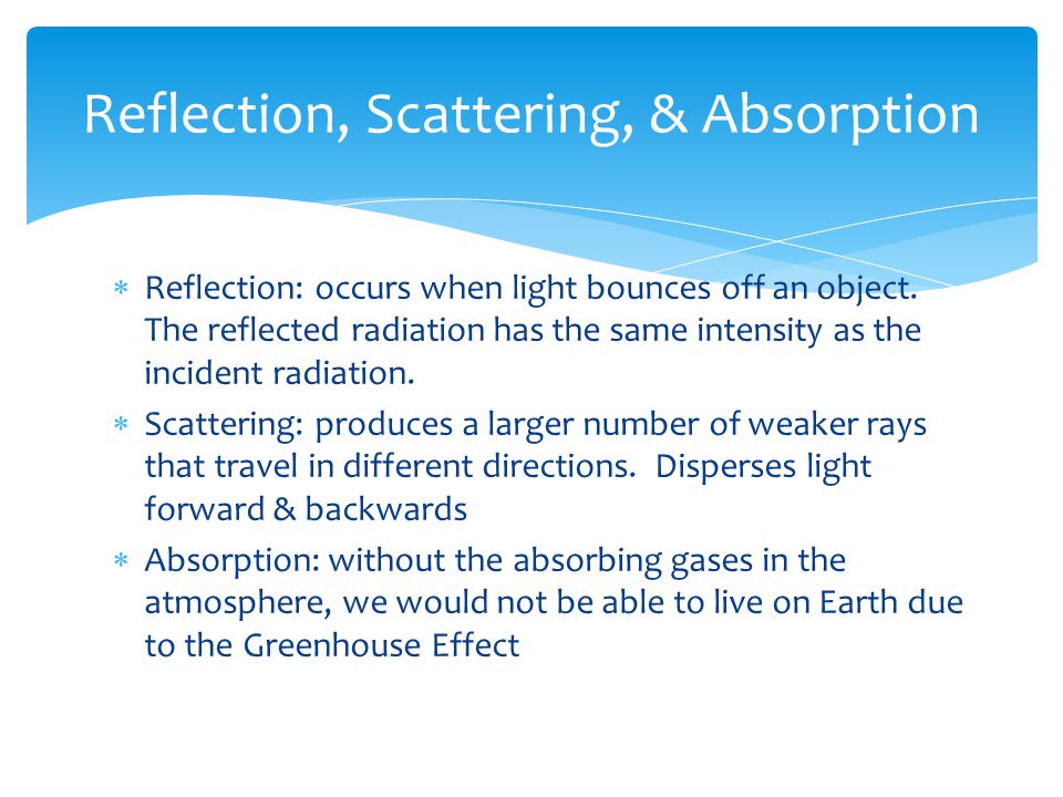 Reflection, Scattering, & Absorption